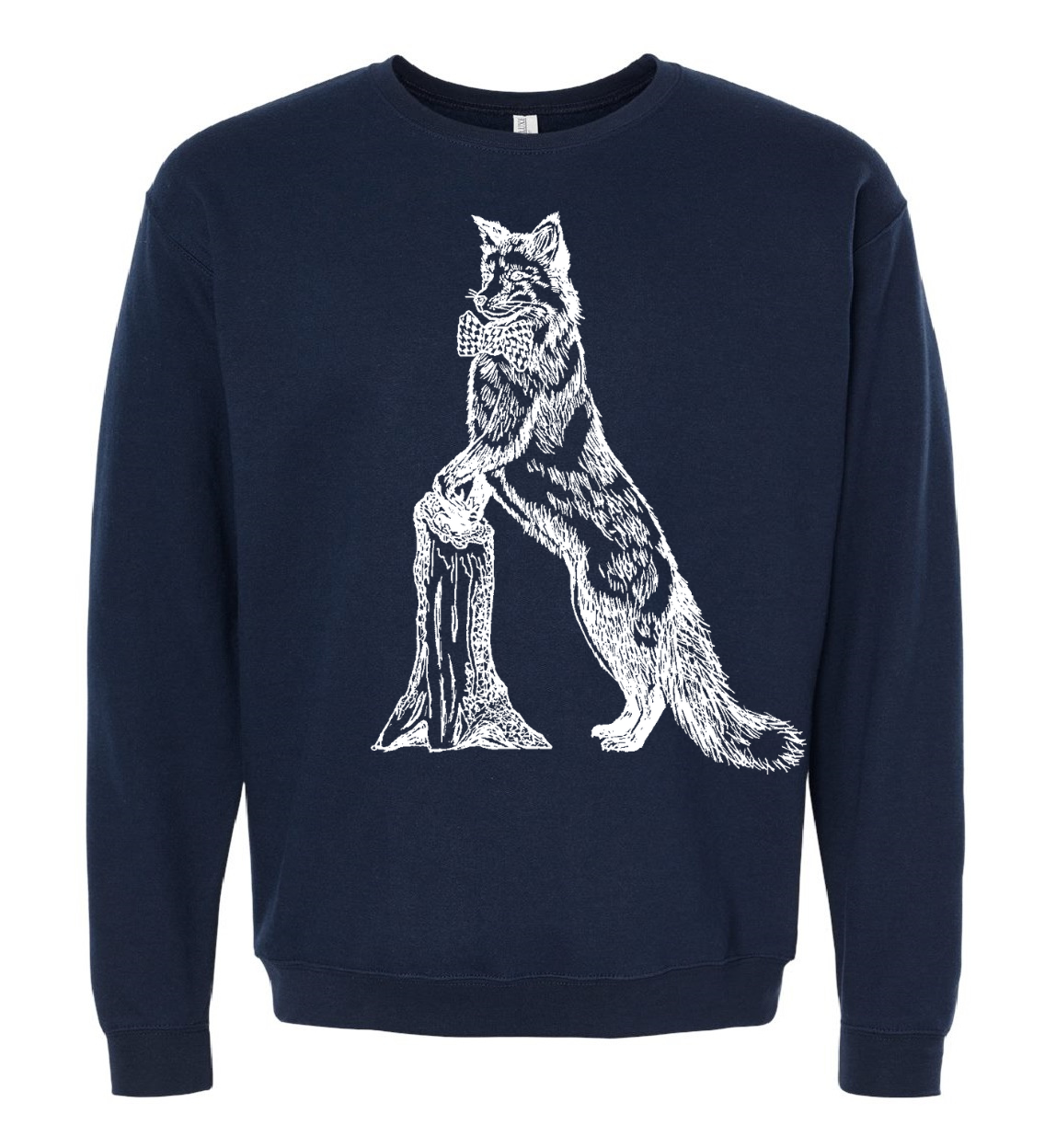 Fox in a Houndstooth Bowtie Unisex Fleece Crewneck