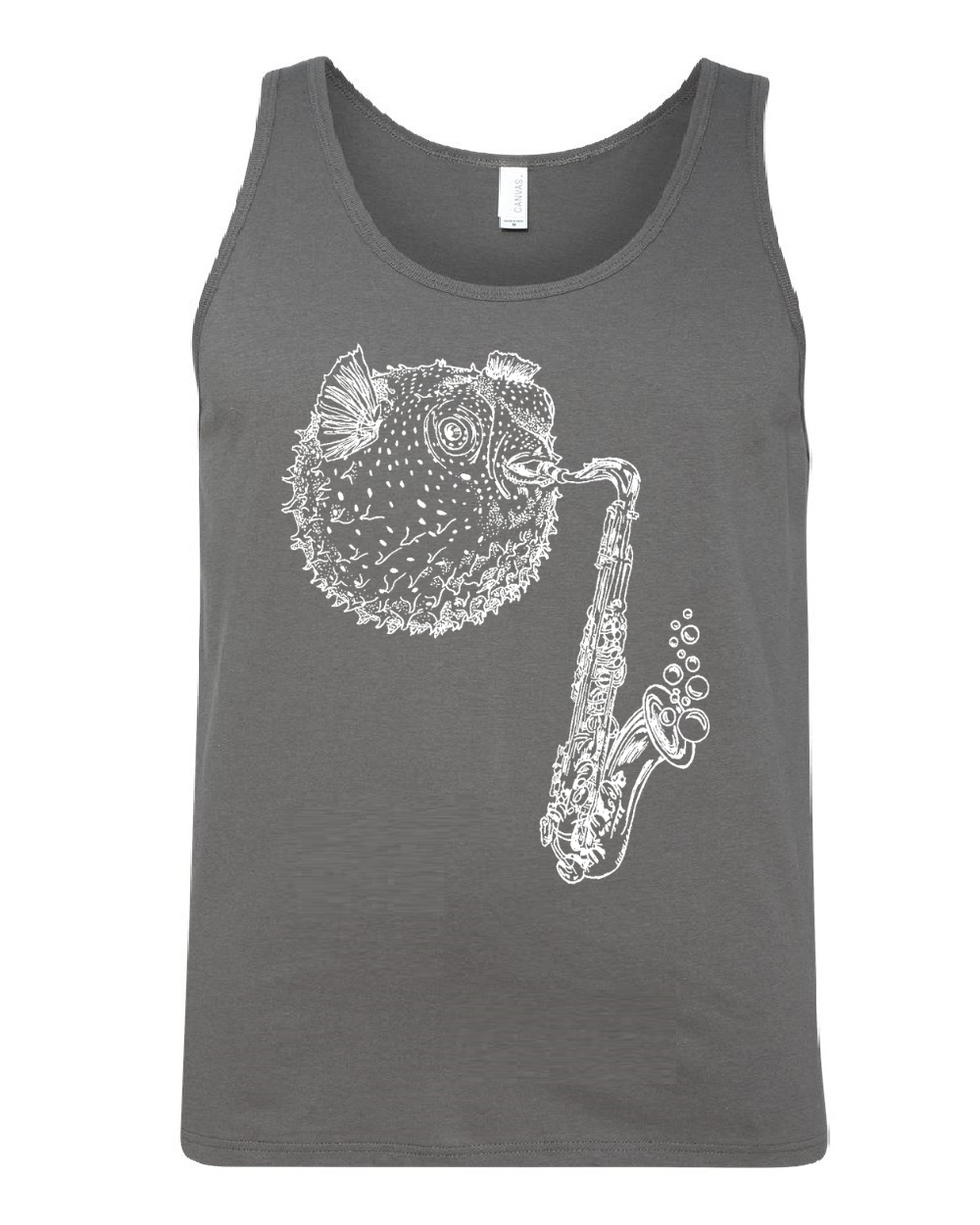 Blowfish Playing Saxophone Unisex Tank Top