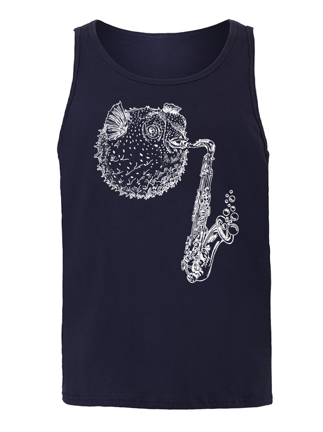 Blowfish Playing Saxophone Unisex Tank Top