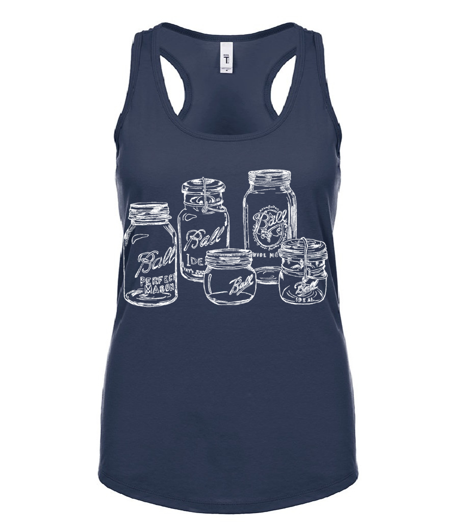 Vintage Mason Jars Ladies Tank Top