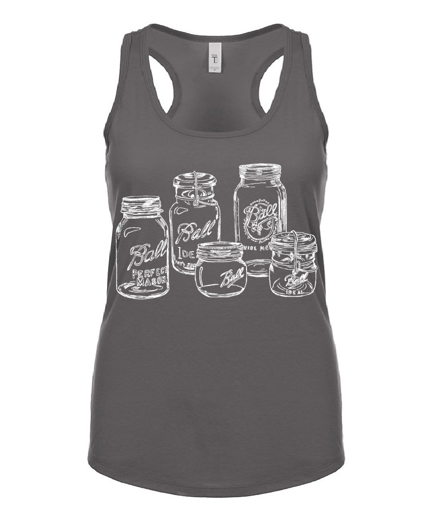 Vintage Mason Jars Ladies Tank Top