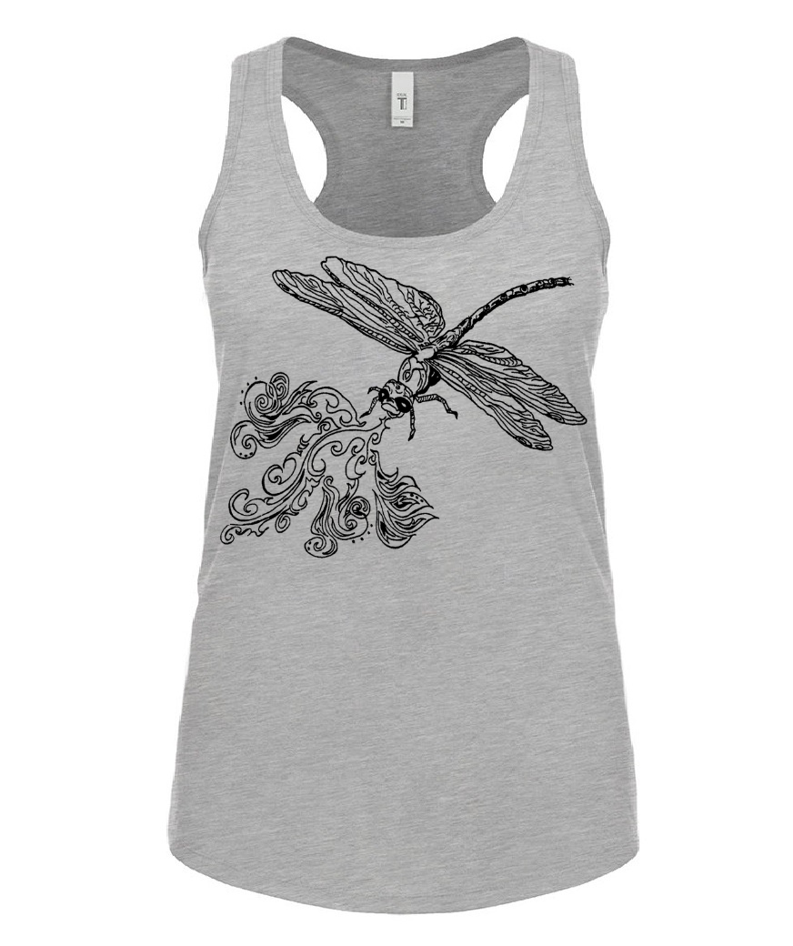 Fire Breathing Dragonfly Ladies Tank Top