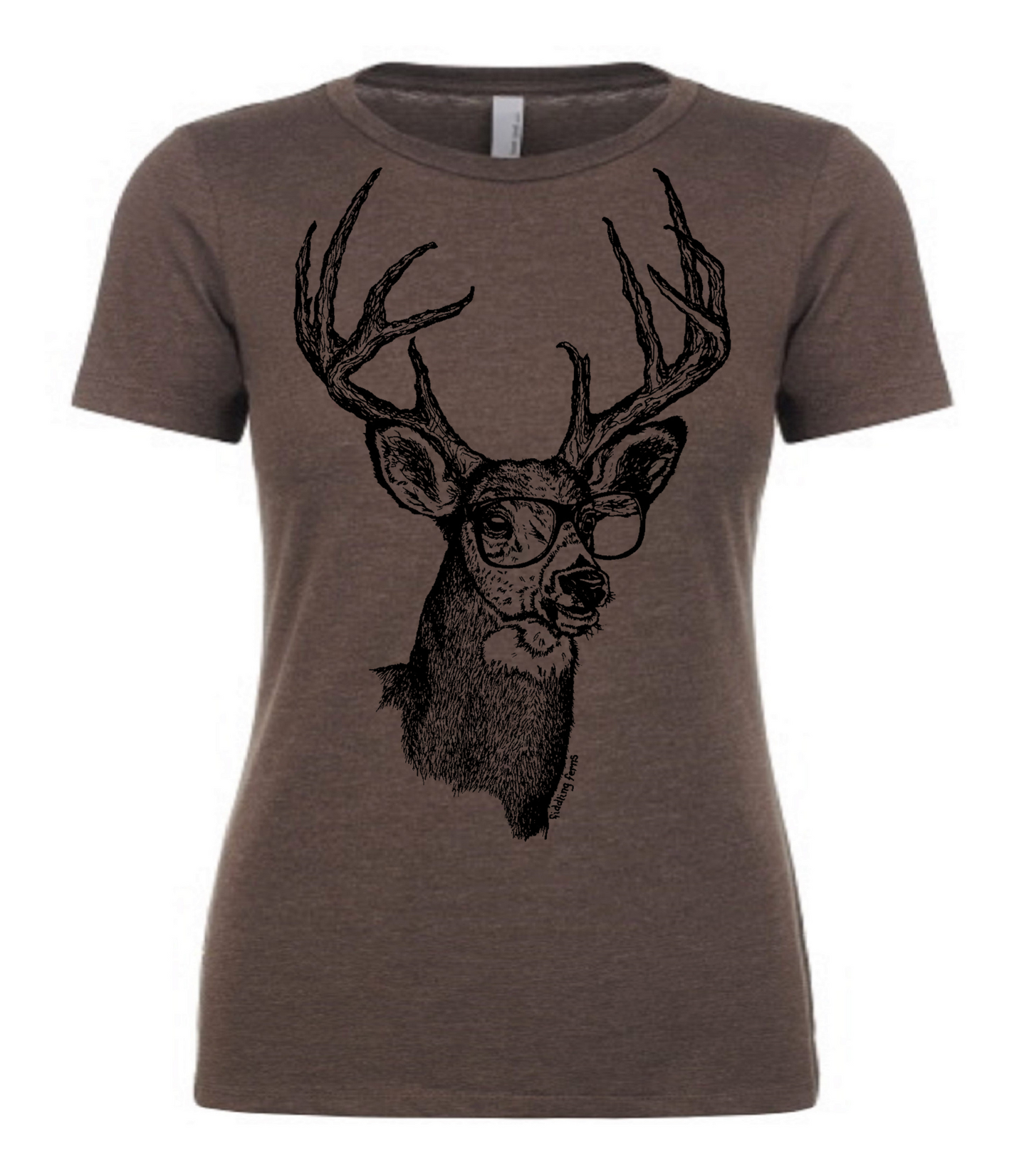 Buck Wearing Glasses Ladies T Shirt