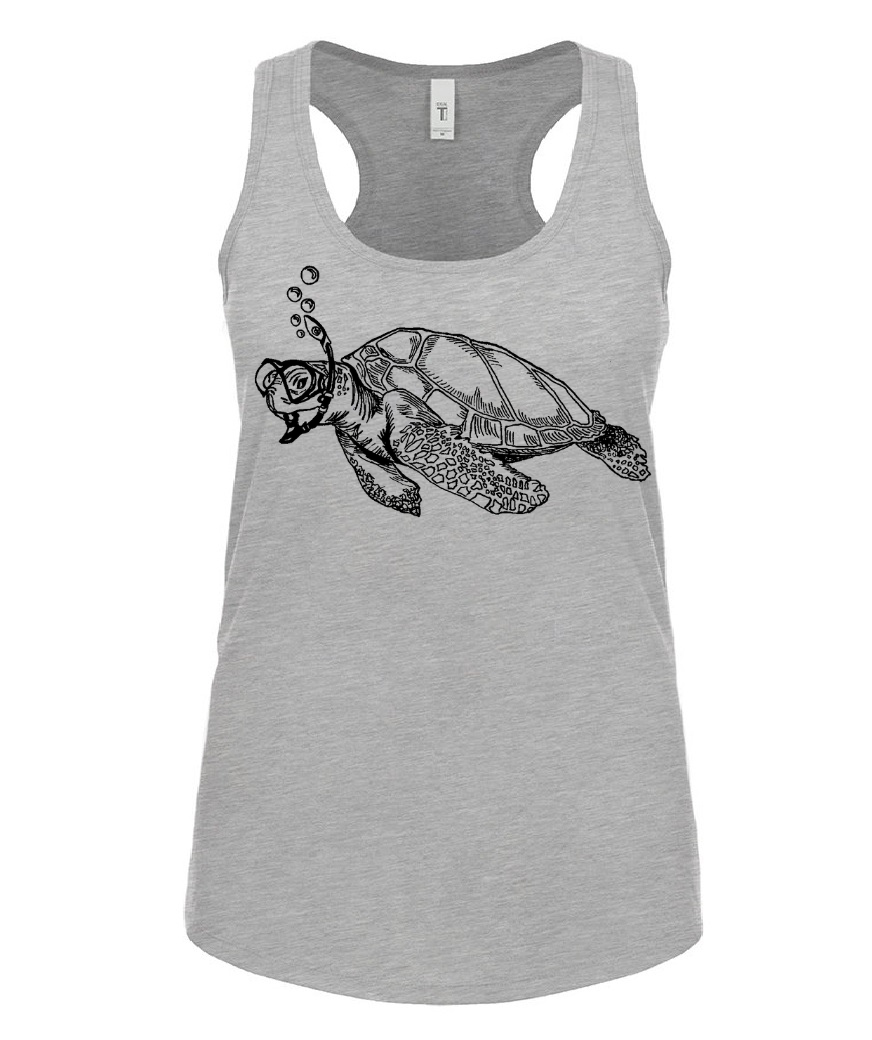 Snorkeling Sea Turtle Ladies Tank Top