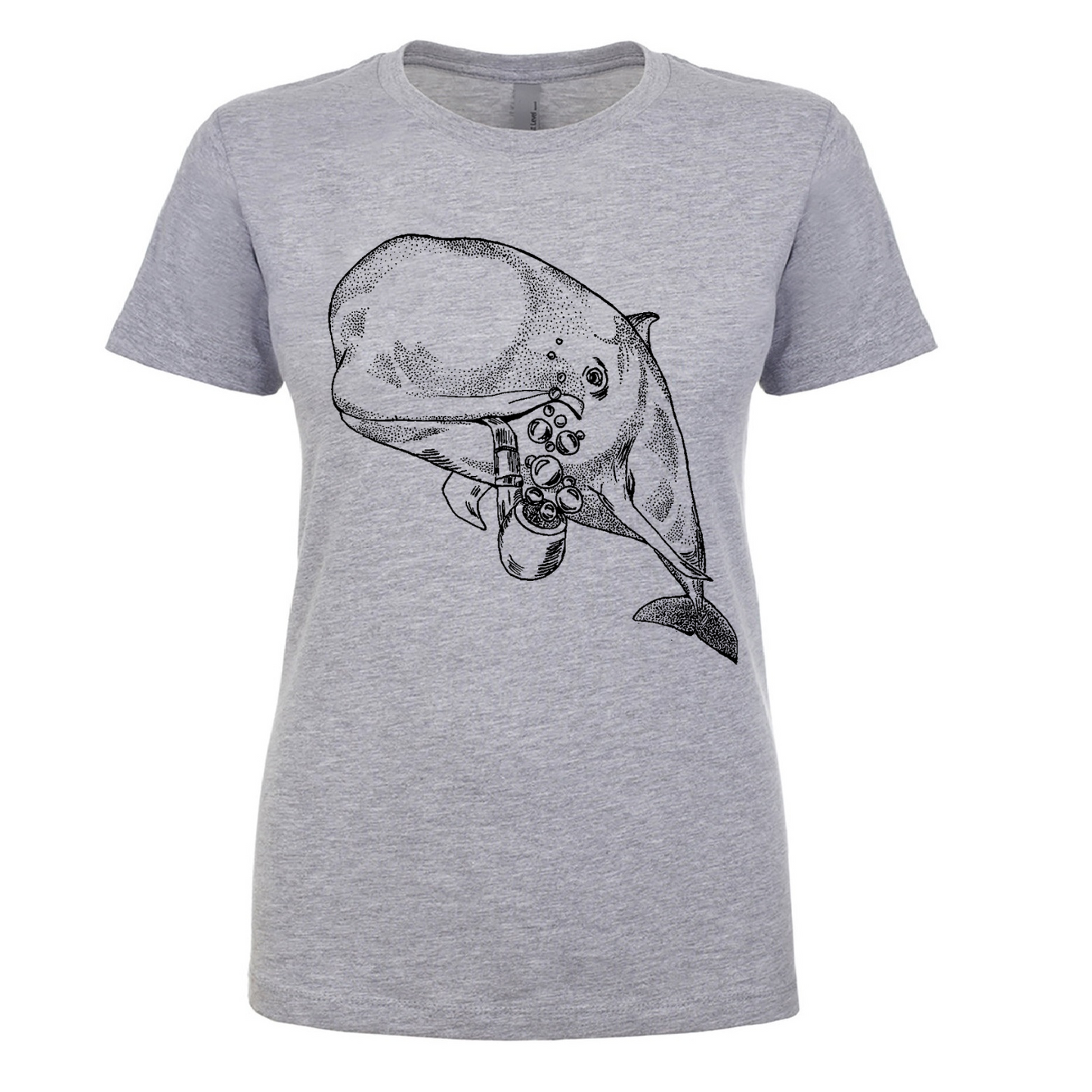 Pilot Whale with a Pipe Ladies T Shirt