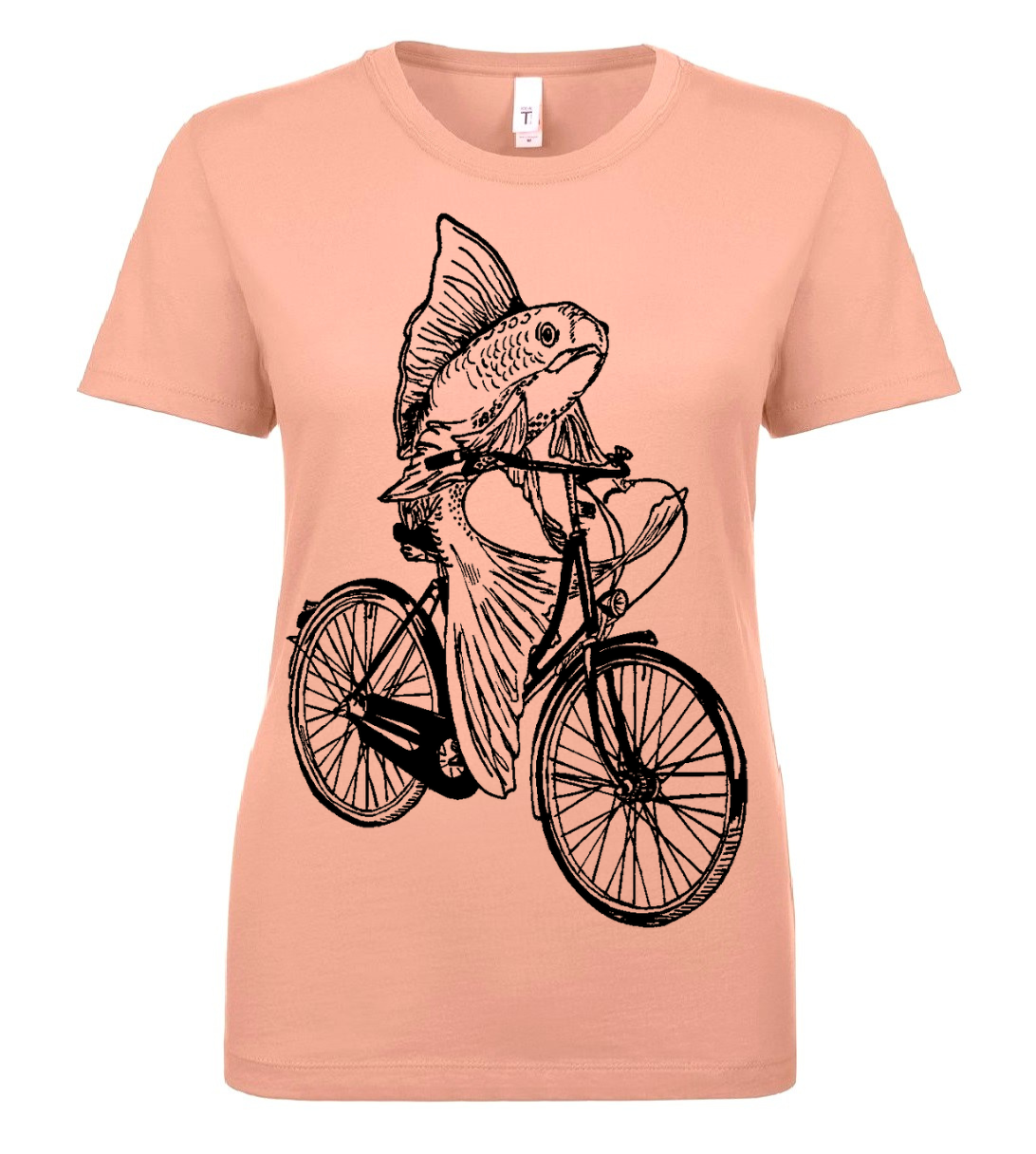 Fish on a Bicycle Ladies T Shirt