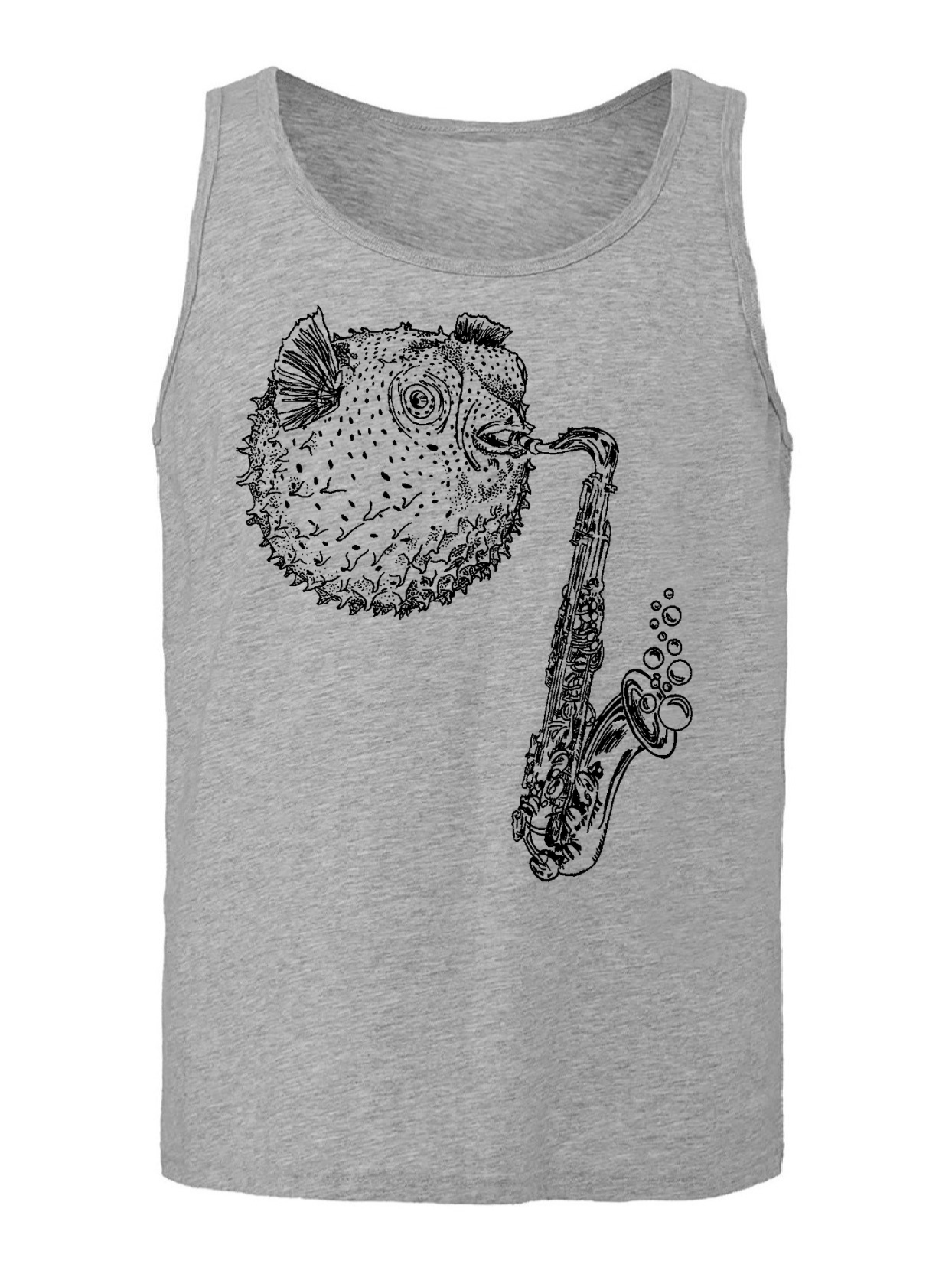 Blowfish Playing Saxophone Unisex Tank Top