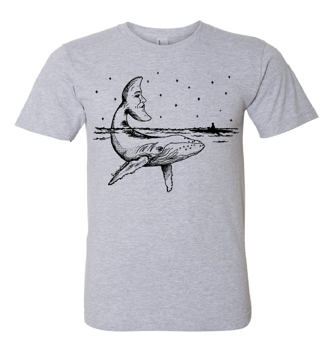 Whale with a Moon Tail Unisex T Shirt