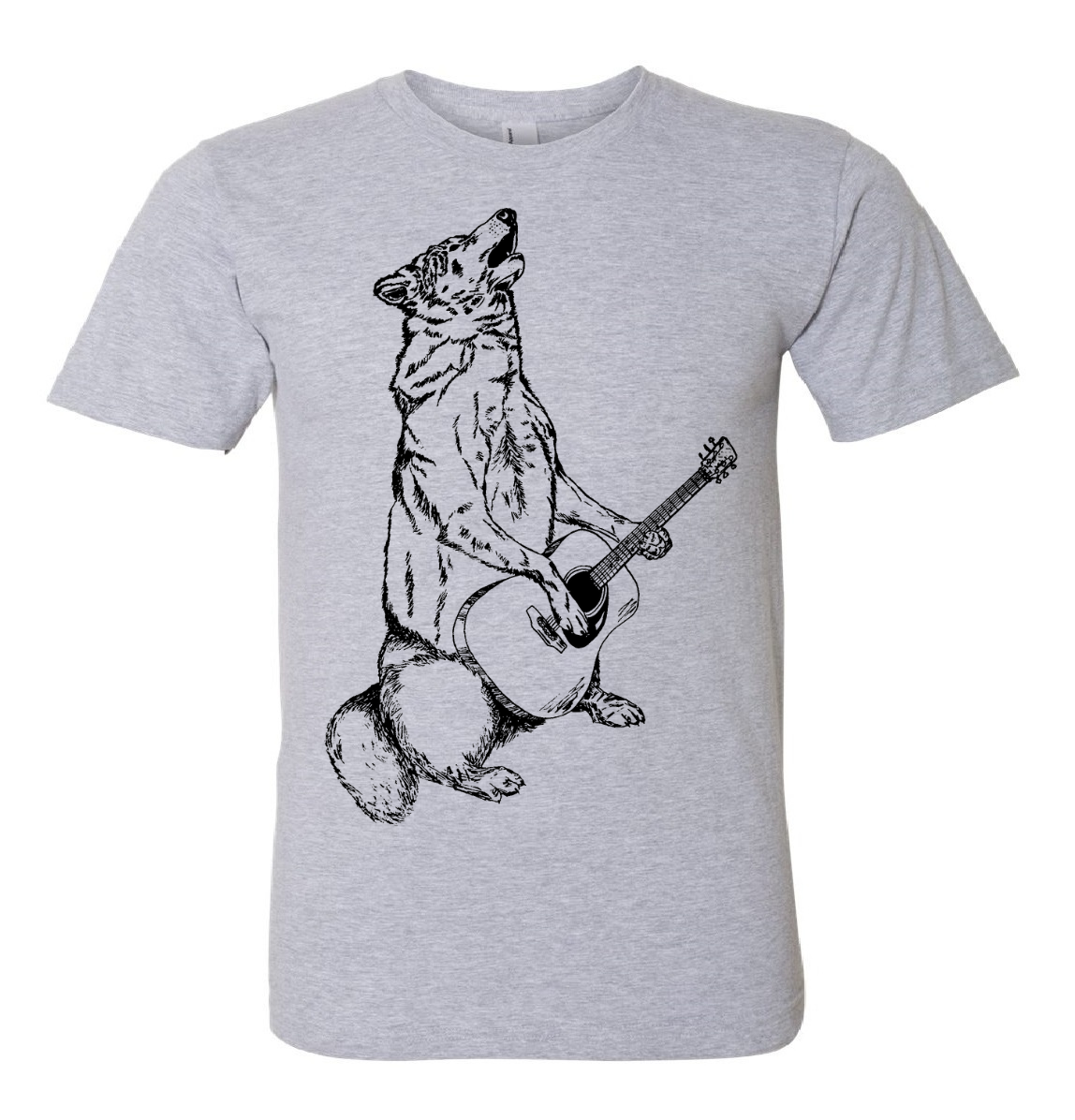 Howling Wolf Playing Guitar Unisex T Shirt