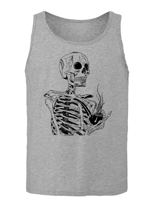 Skeleton Smoking a Pipe Unisex Tank Top