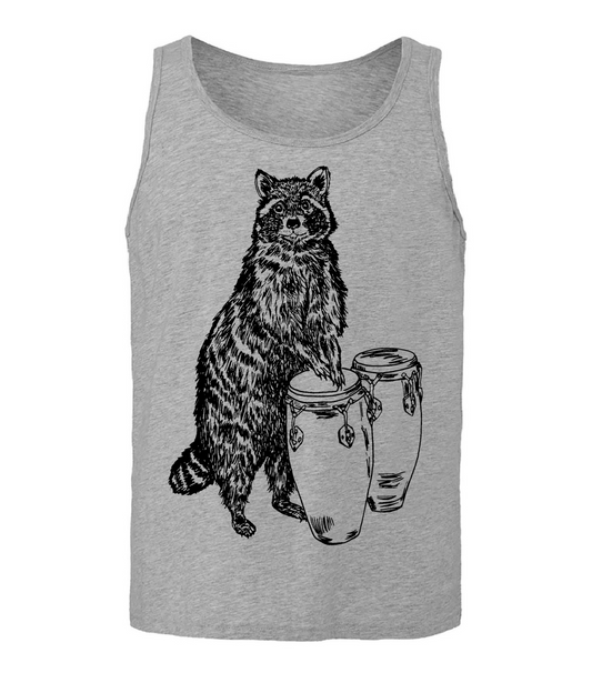 Raccoon Drummer Unisex Tank Top