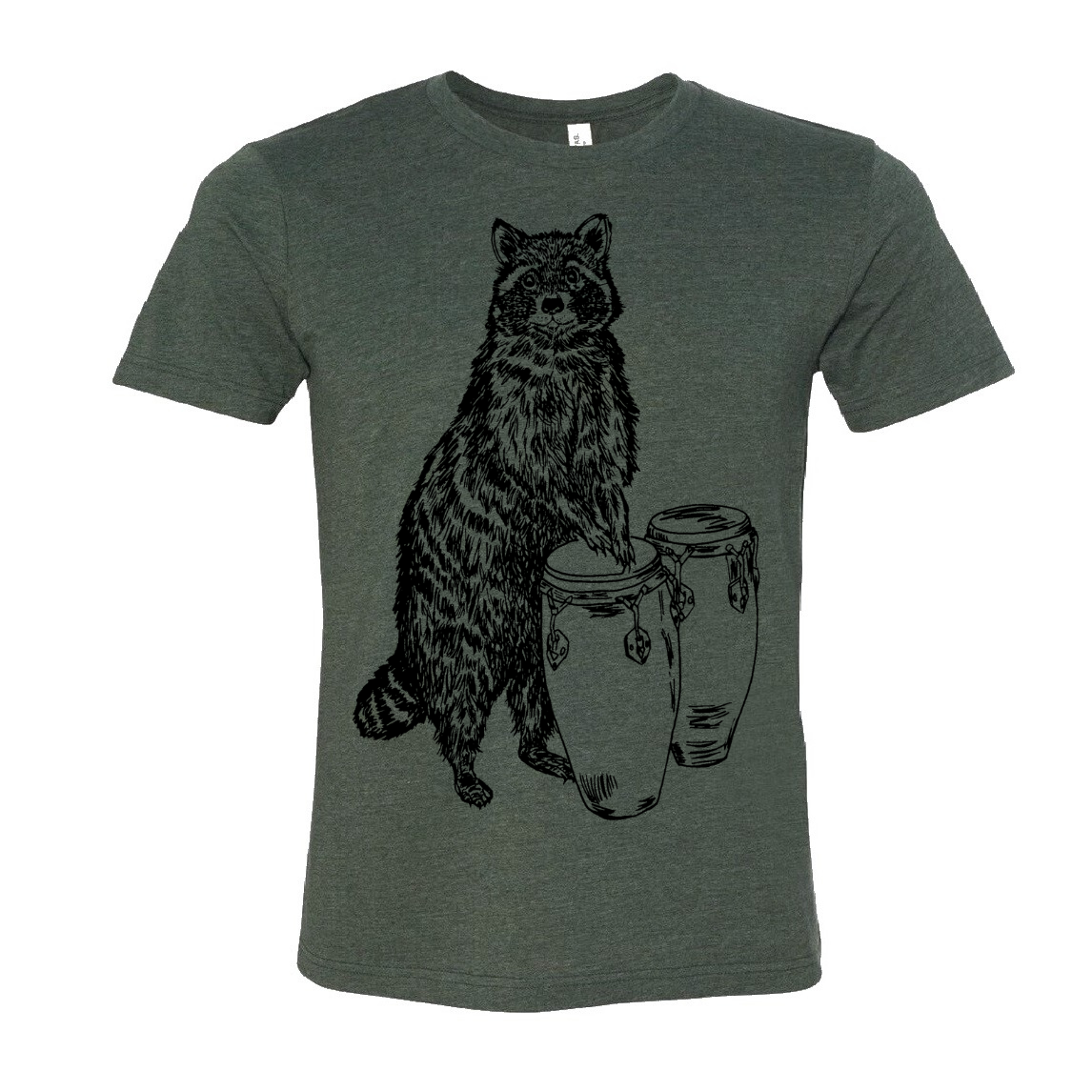 Raccoon Playing Conga Drums Unisex T Shirt