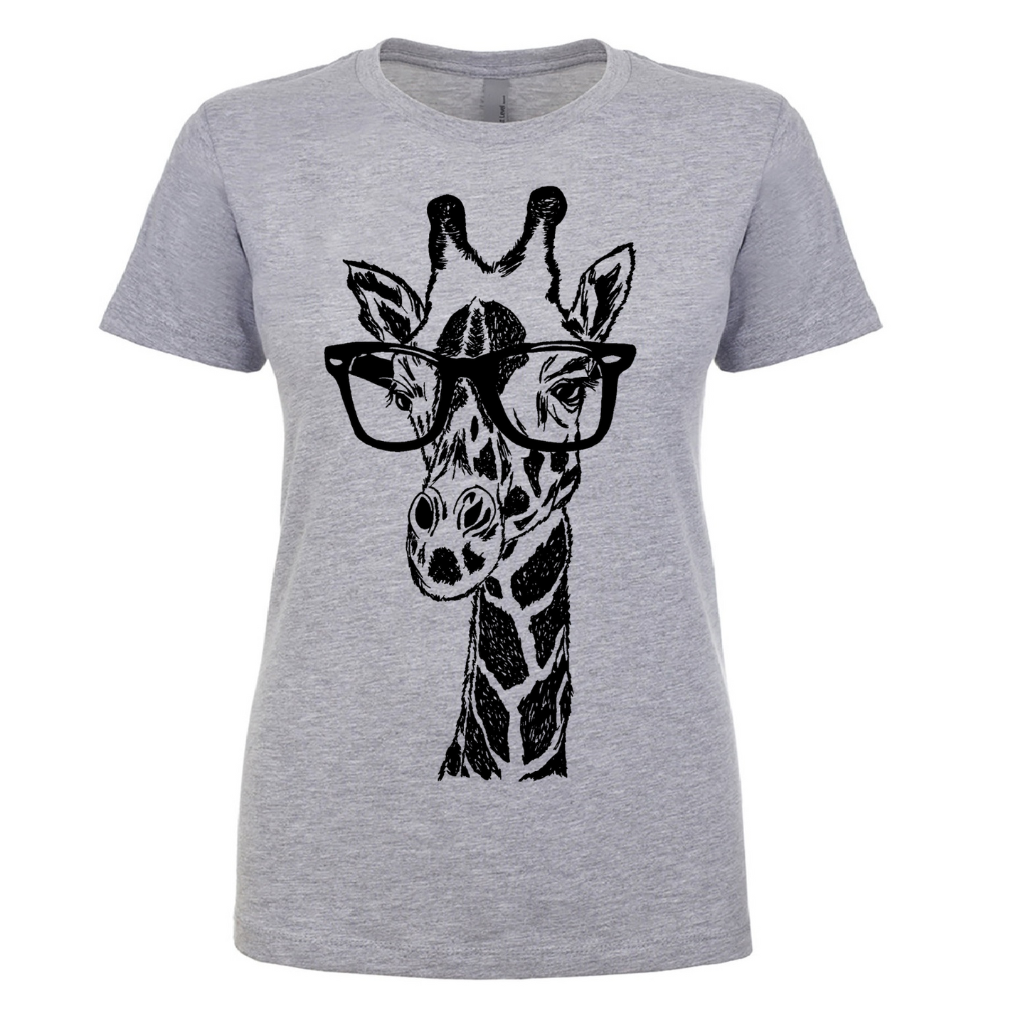 The Original Giraffe Wearing Glasses Ladies T Shirt