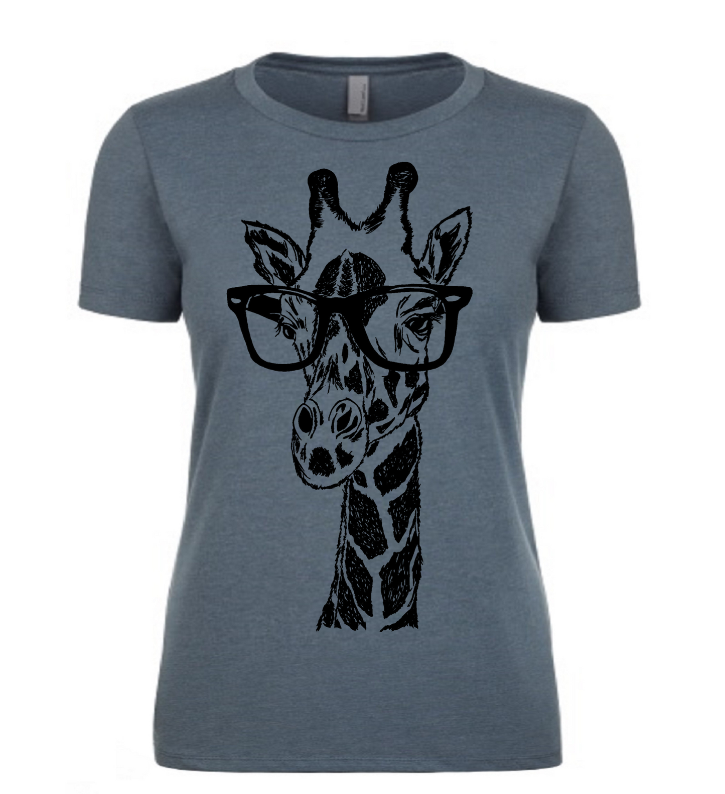 The Original Giraffe Wearing Glasses Ladies T Shirt