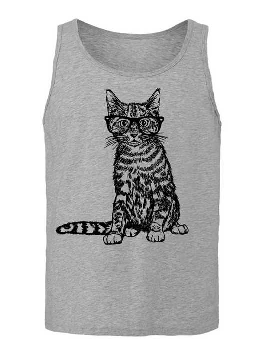 Cat Wearing Glasses Unisex Tank Top