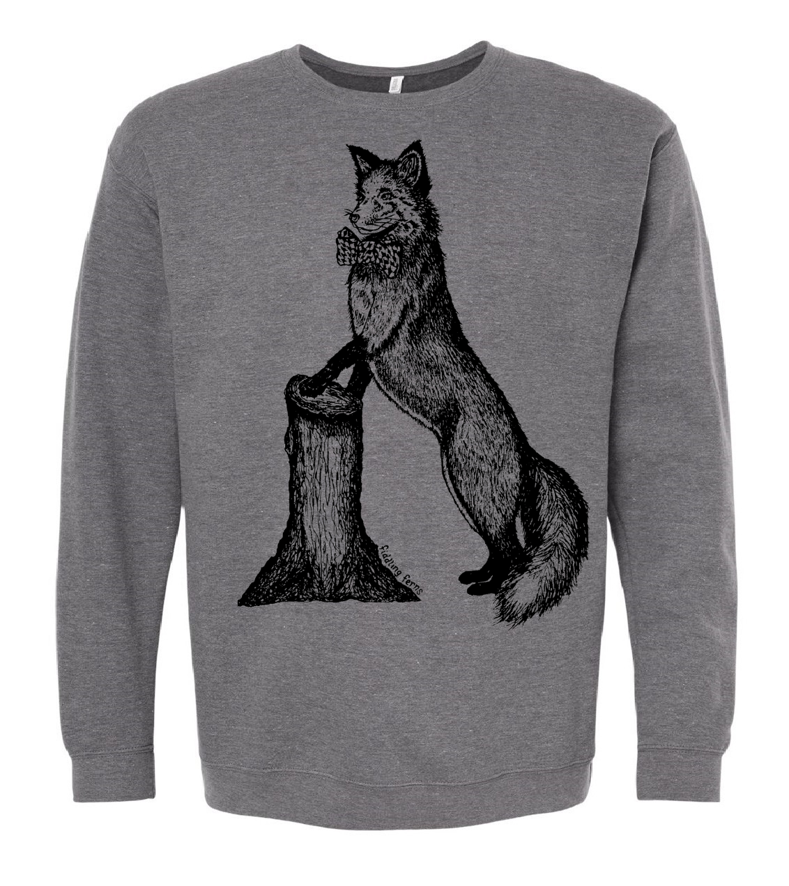 Fox in a Houndstooth Bowtie Unisex Fleece Crewneck