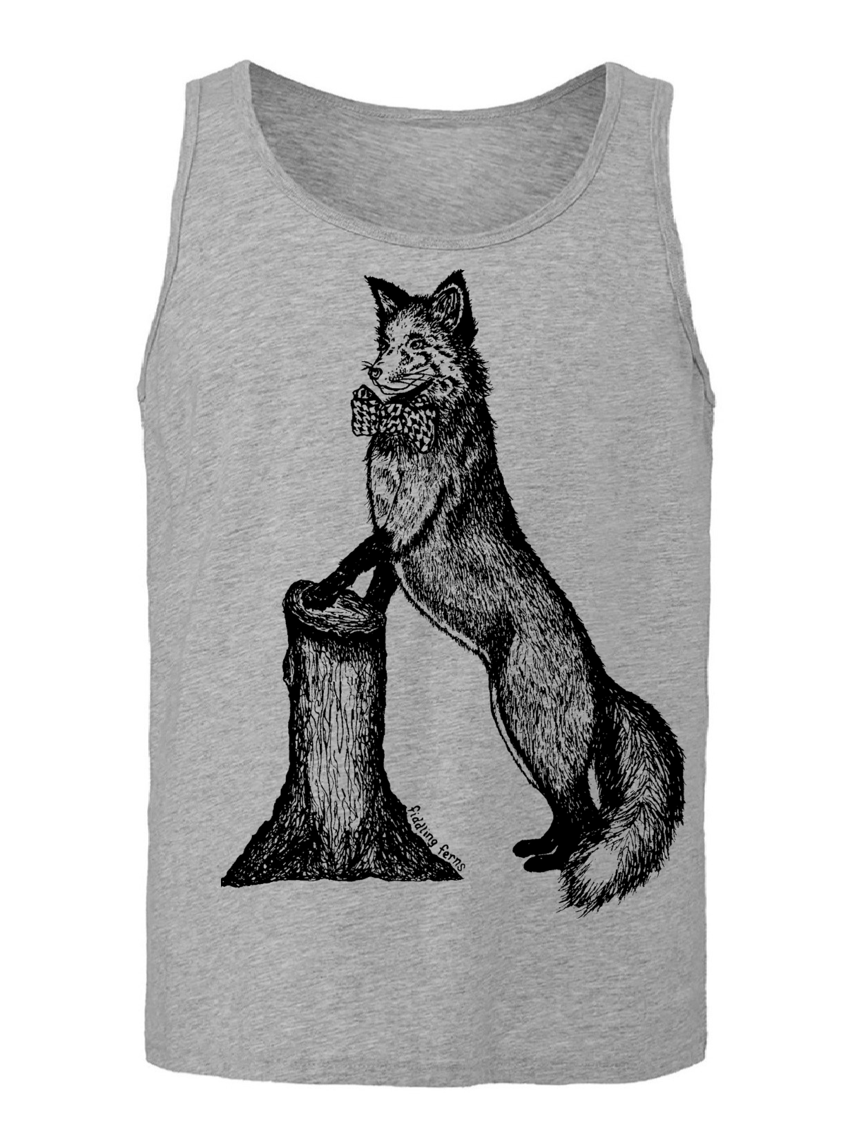 Fox in a Houndstooth Bowtie Unisex Tank Top