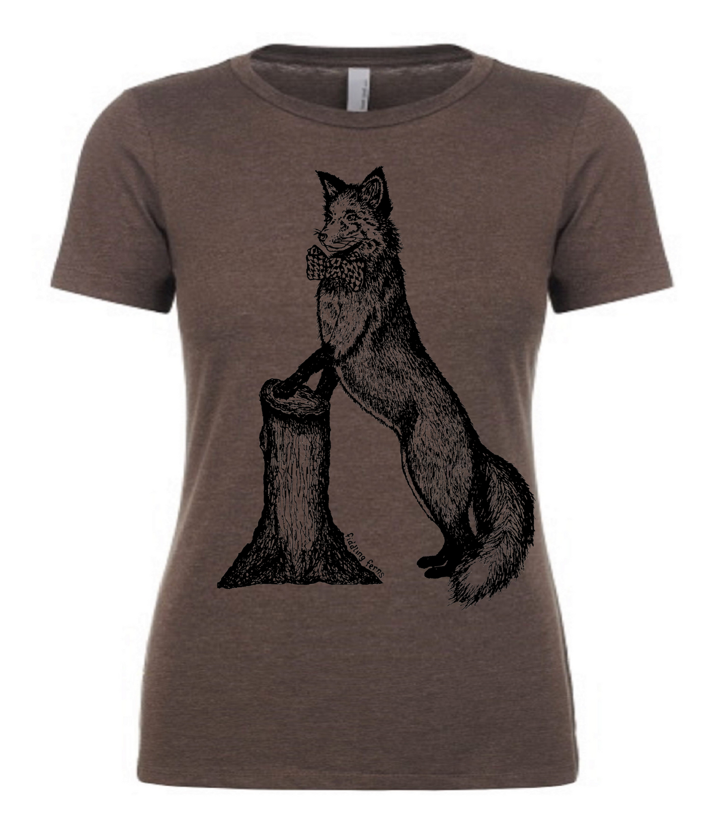 Fox in a Houndstooth Bowtie Ladies T Shirt