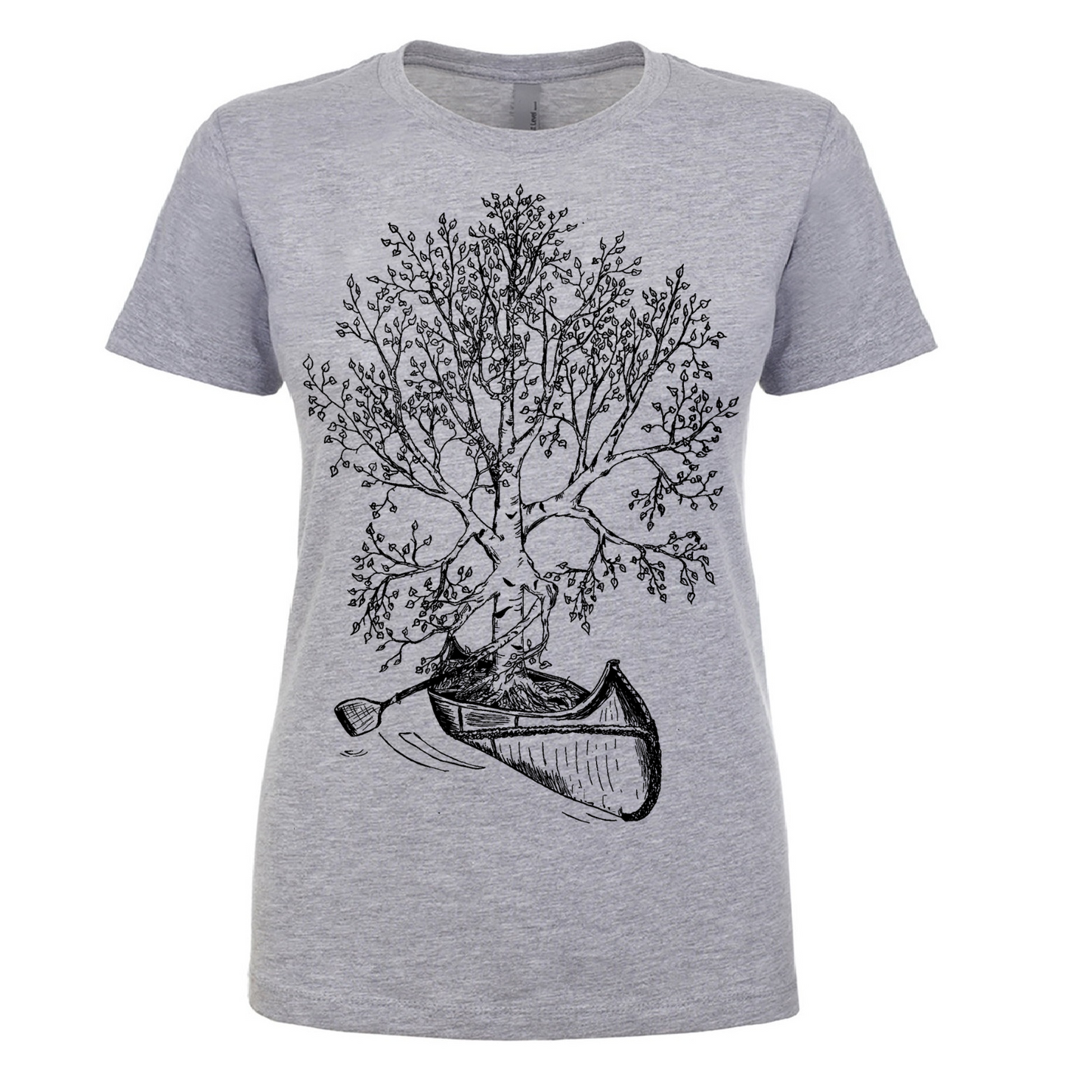 Birch Tree in a Canoe Ladies T Shirt