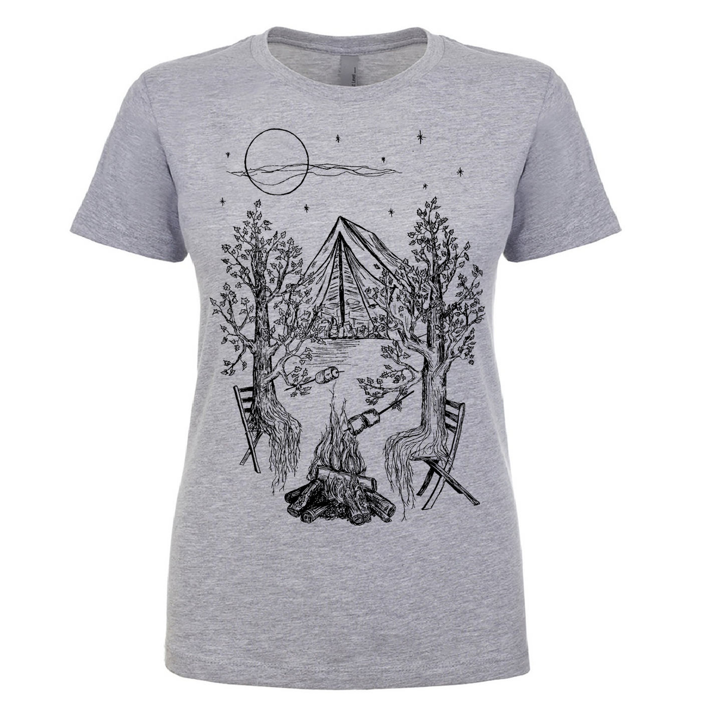 Camping Trees Ladies T Shirt