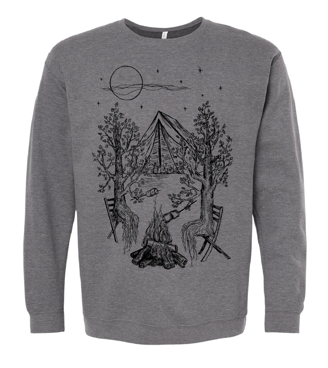 Trees Camping Unisex Fleece Crewneck
