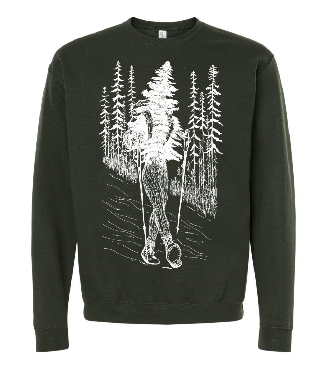 Hiking Tree Unisex Fleece Crewneck