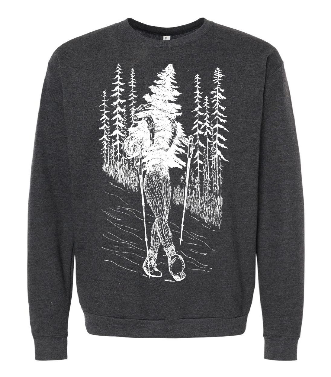 Hiking Tree Unisex Fleece Crewneck