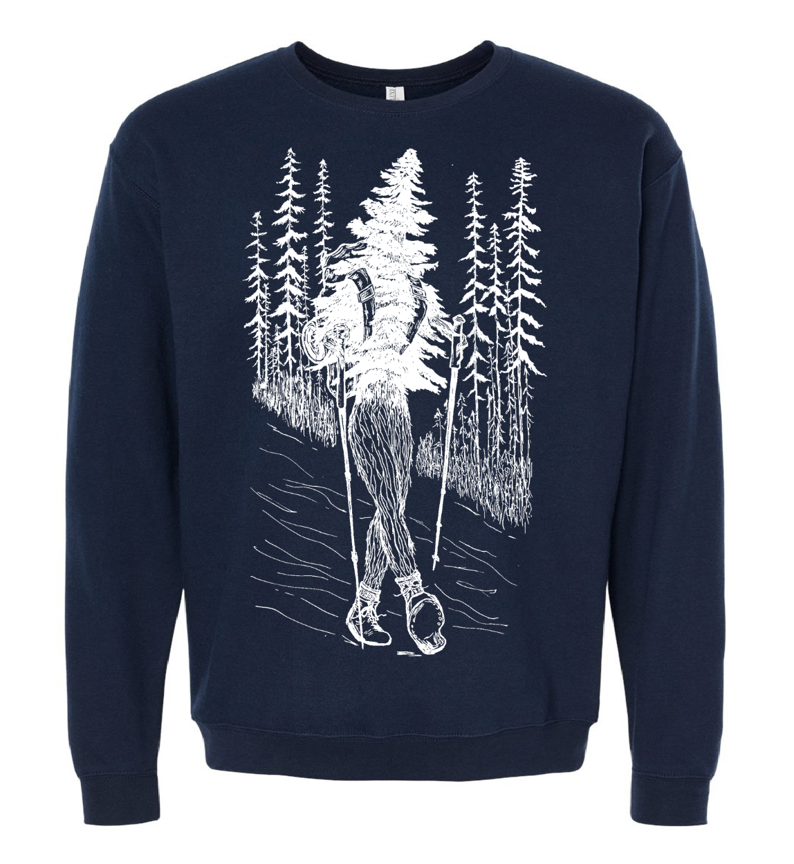 Hiking Tree Unisex Fleece Crewneck