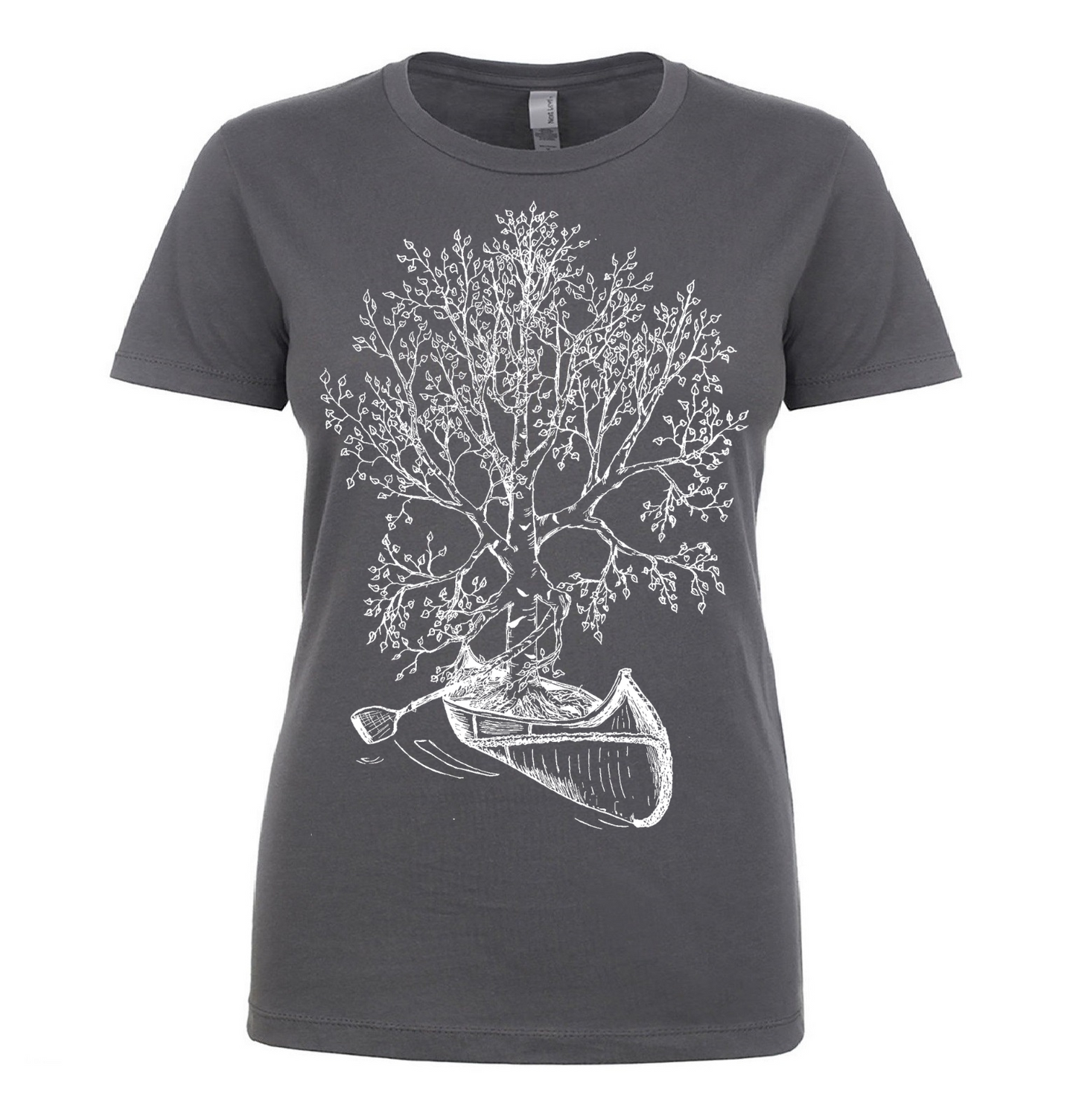 Birch Tree in a Canoe Ladies T Shirt