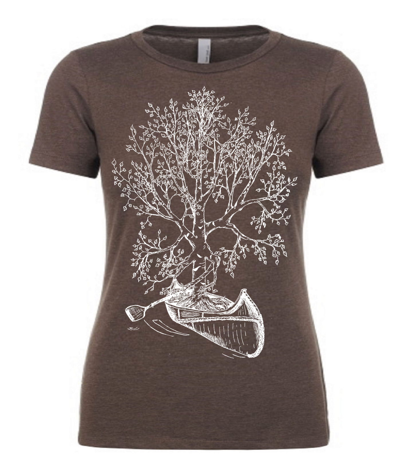 Birch Tree in a Canoe Ladies T Shirt