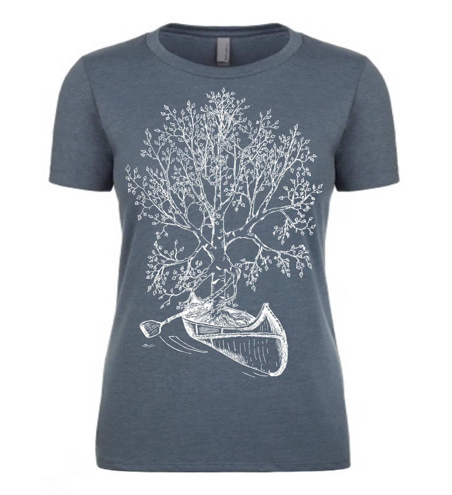 Birch Tree in a Canoe Ladies T Shirt