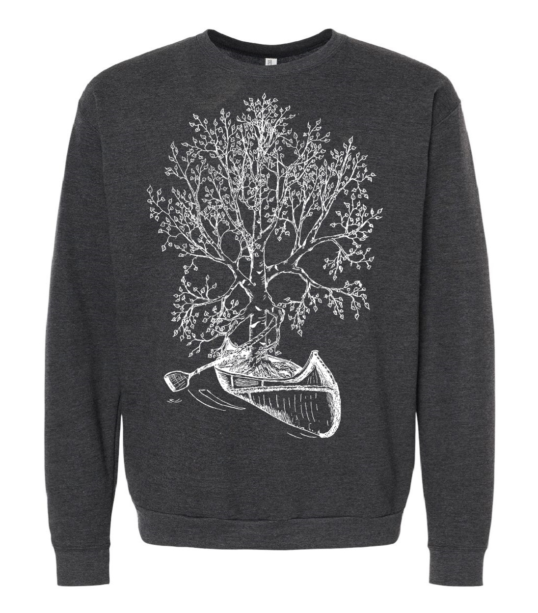 Birch Tree in a Canoe Unisex Fleece Crewneck