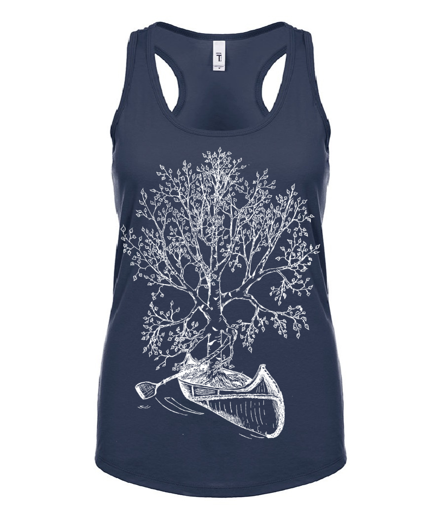 Birch Tree in a Canoe Ladies Tank Top