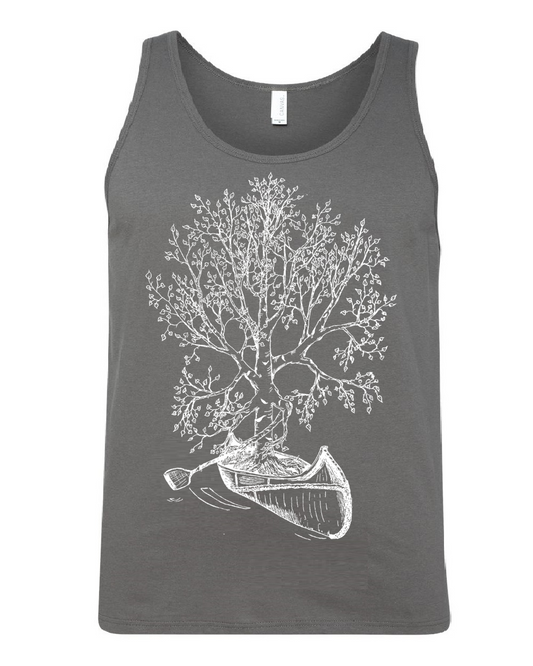 Birch Tree in a Canoe Unisex Tank Top