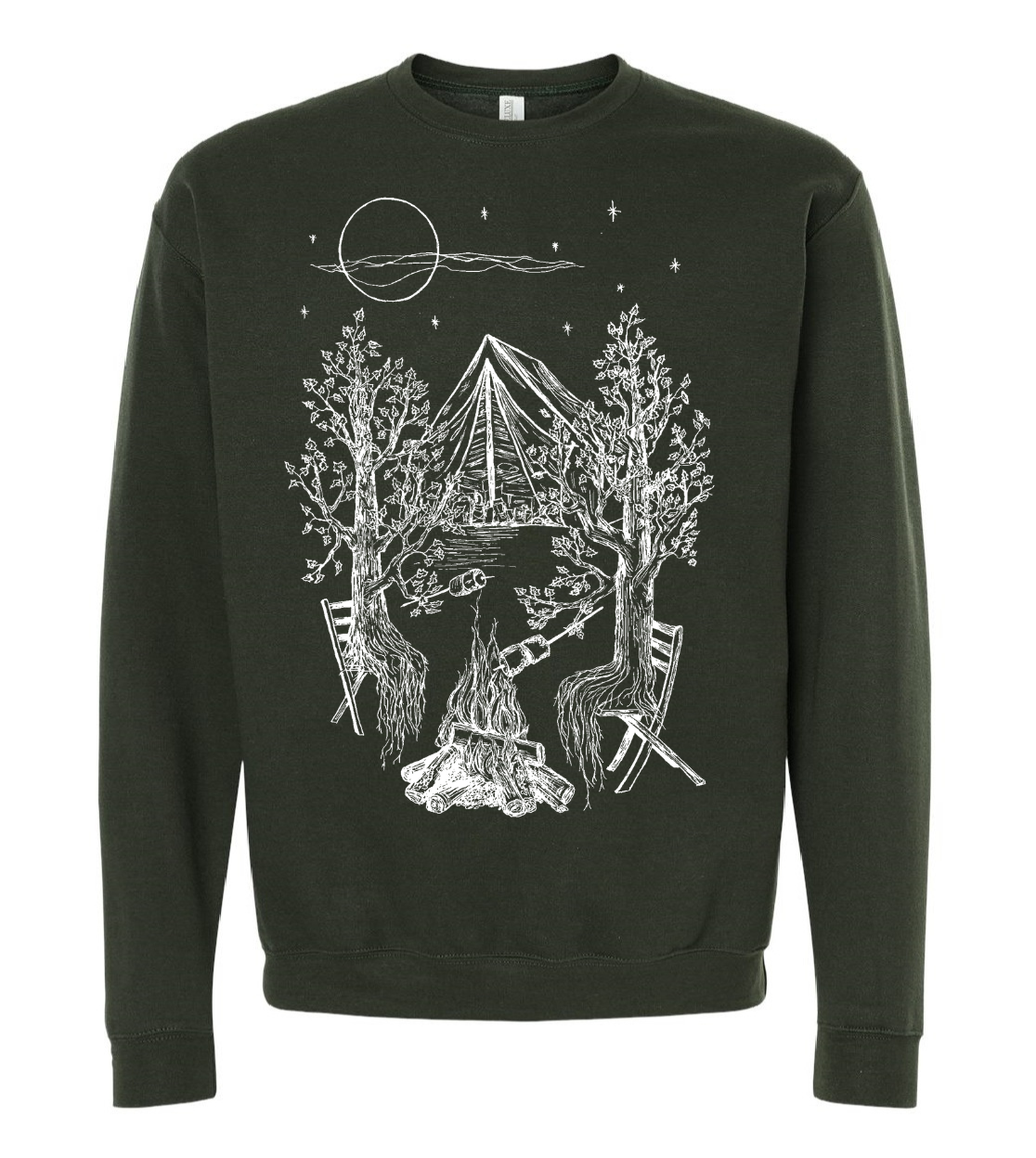 Trees Camping Unisex Fleece Crewneck