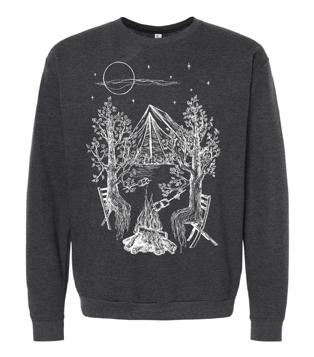 Trees Camping Unisex Fleece Crewneck