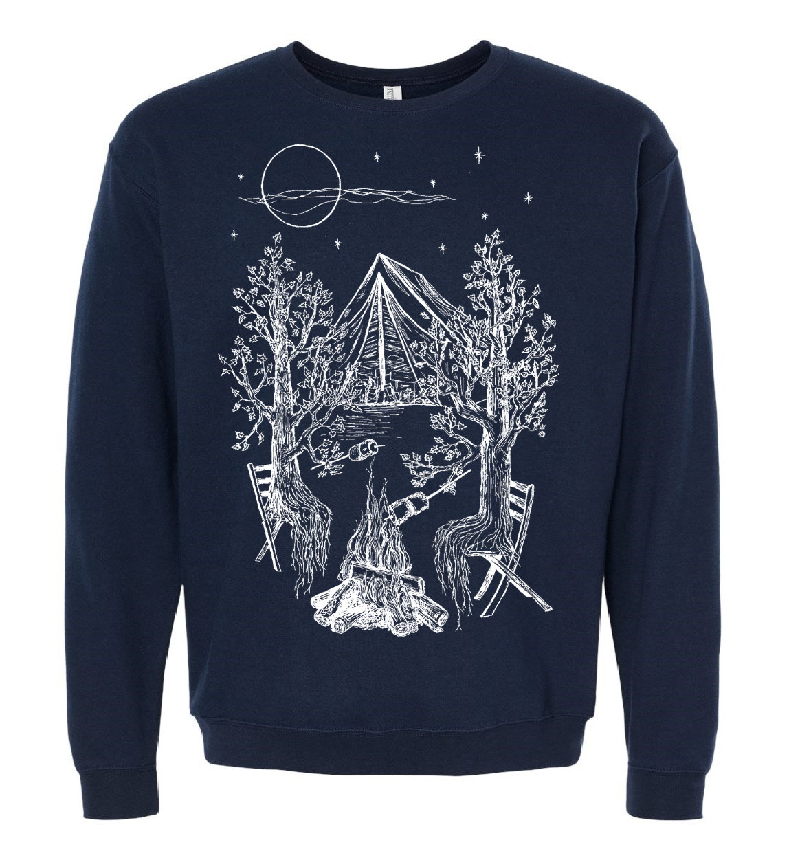 Trees Camping Unisex Fleece Crewneck