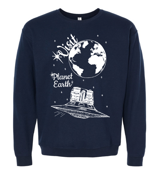 Visit Planet Earth Unisex Fleece Crewneck