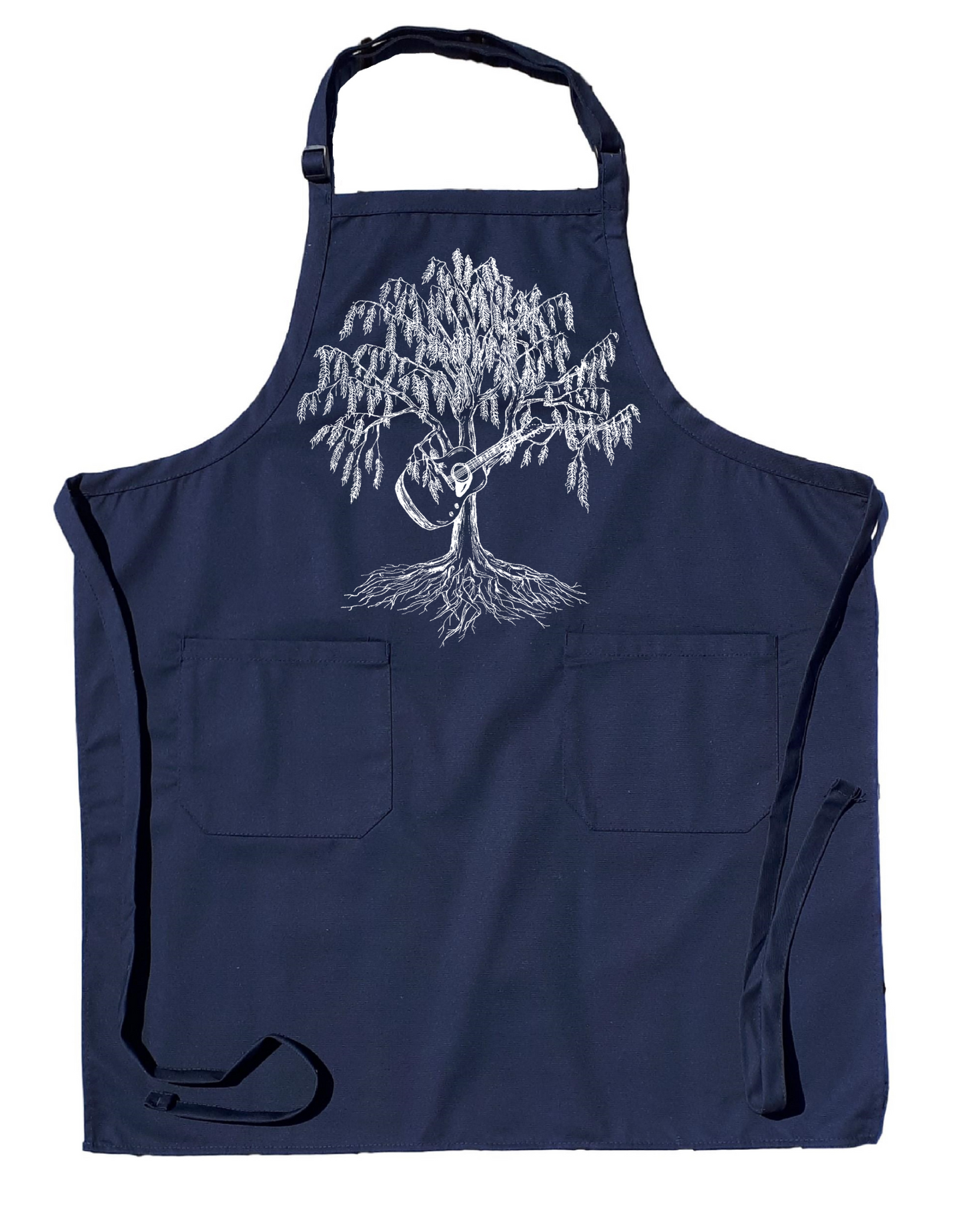 Weeping Willow Guitar Chef's Apron with Pockets