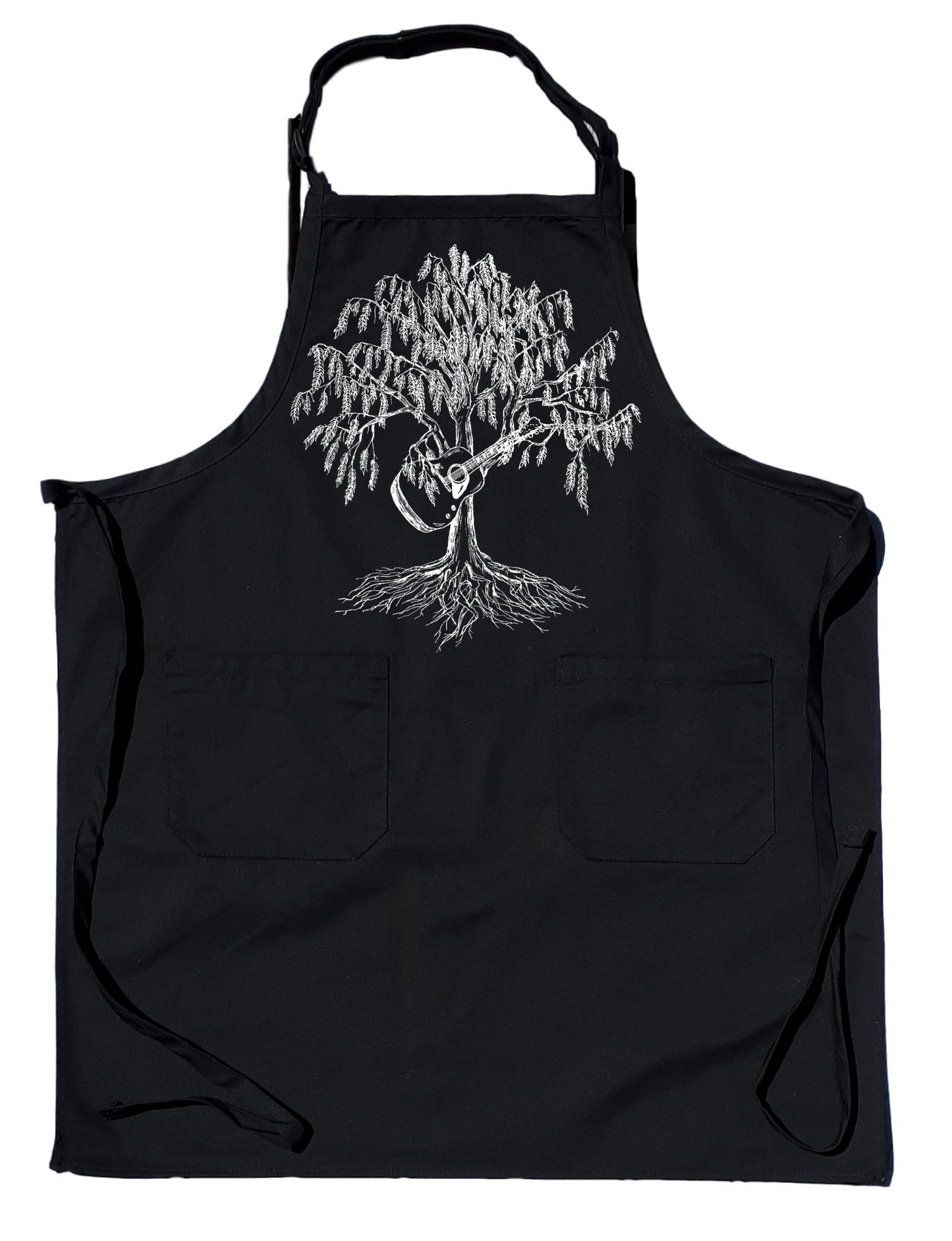 Weeping Willow Guitar Chef's Apron with Pockets