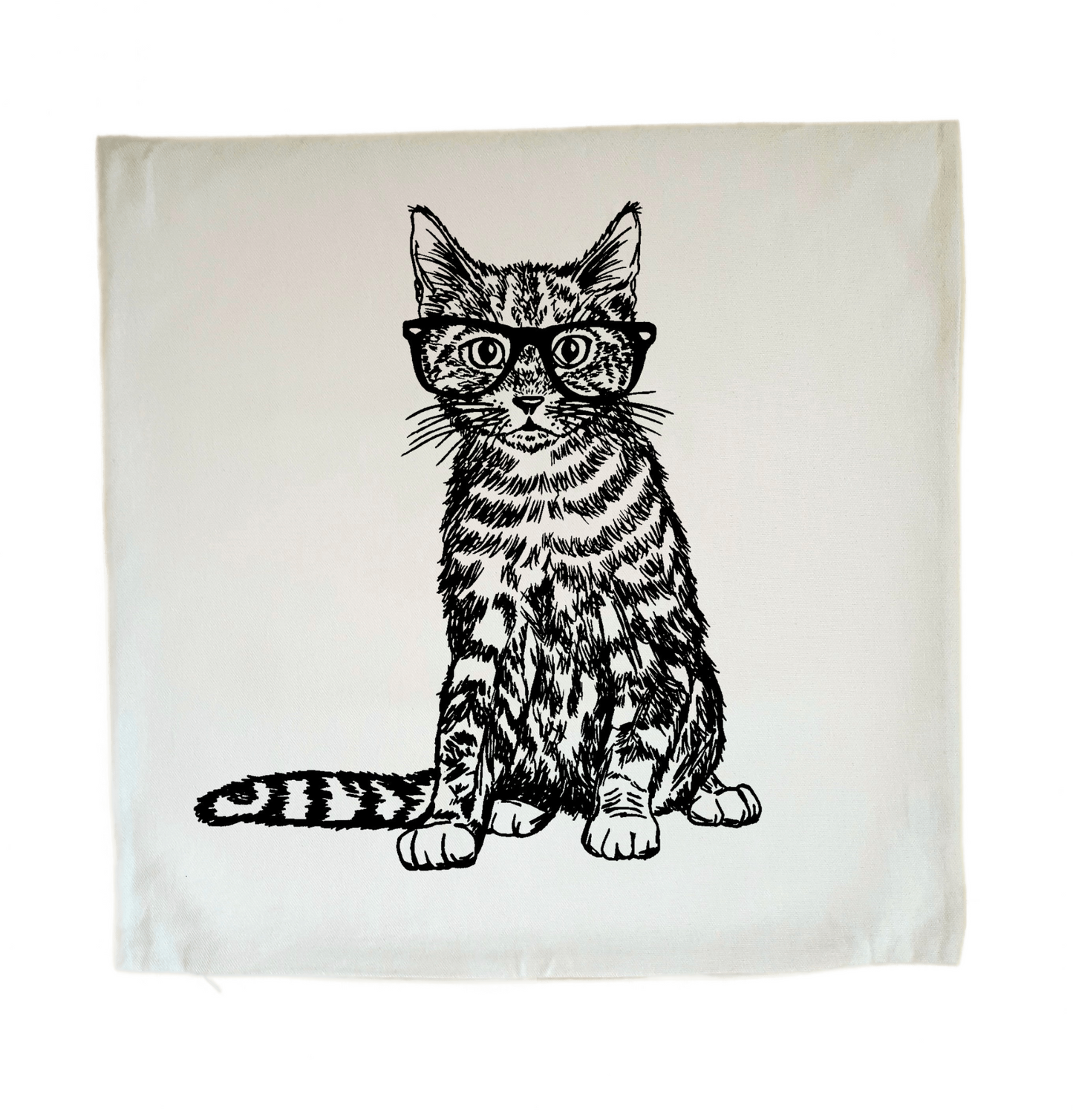 Cat with Glasses 20 x 20 Cushion Cover
