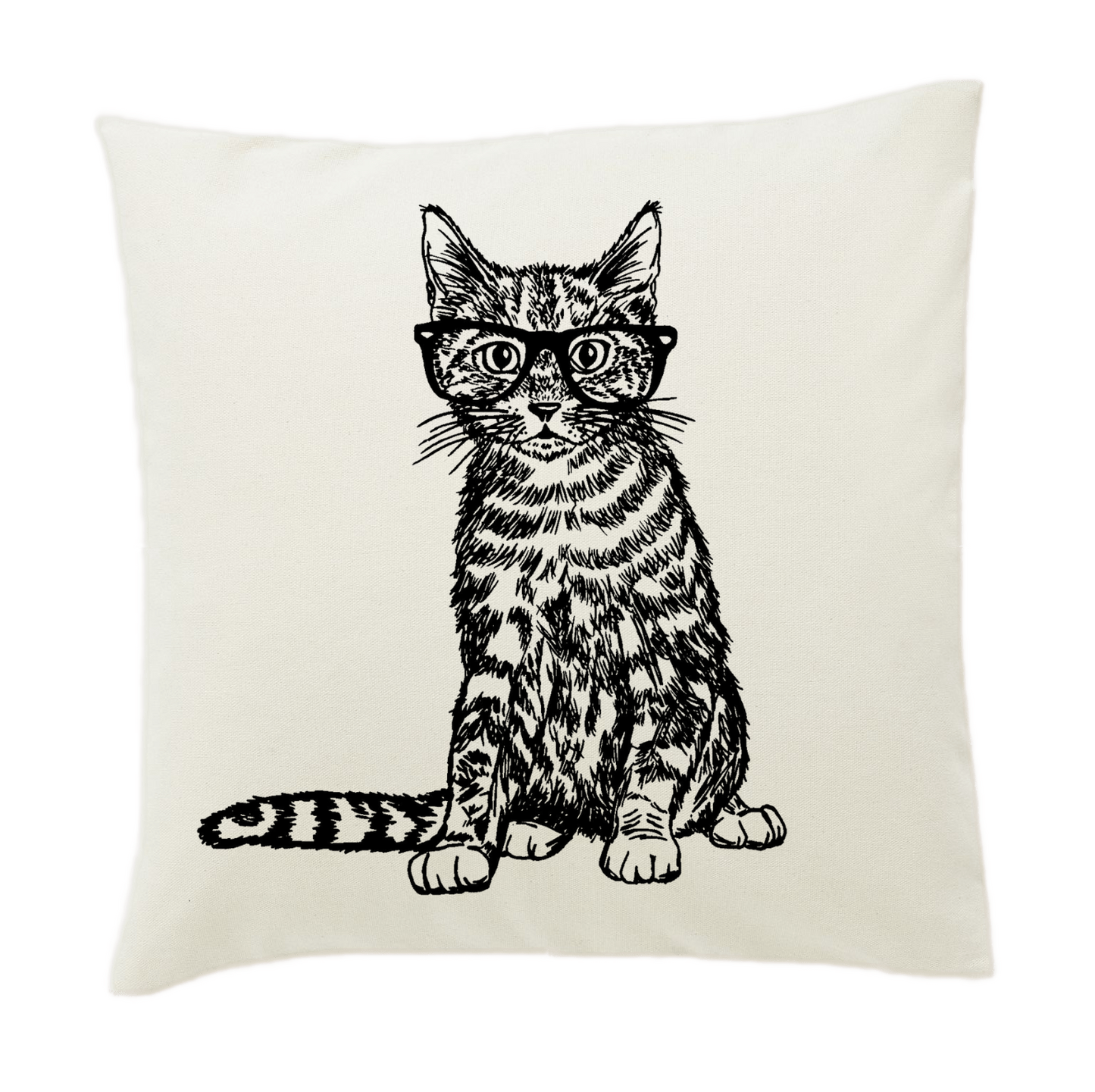 Cat with Glasses 20 x 20 Cushion Cover
