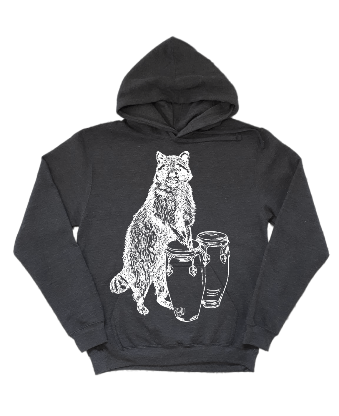 Raccoon Drummer Unisex Fleece Hoodie
