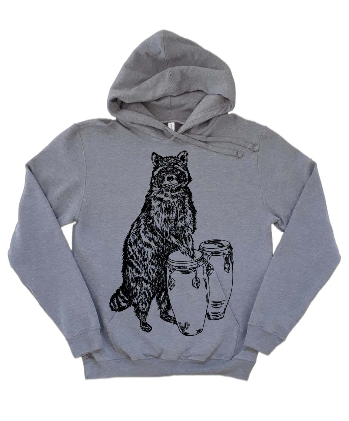 Raccoon Drummer Unisex Fleece Hoodie
