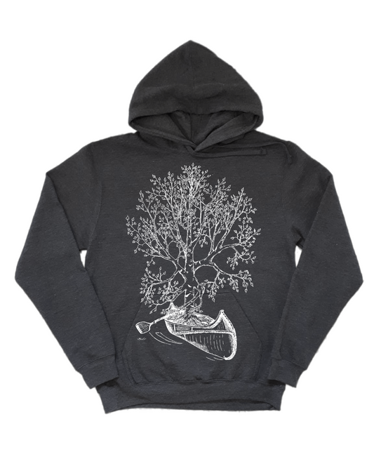 Birch Tree in a Canoe Unisex Fleece Hoodie