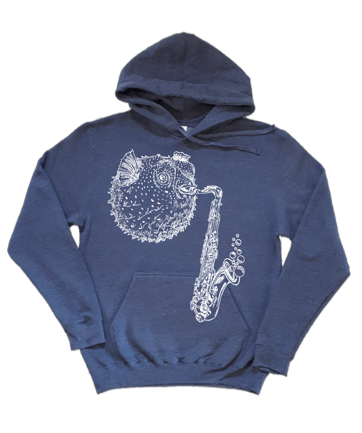 Blowfish Playing Saxophone Unisex Fleece Hoodie