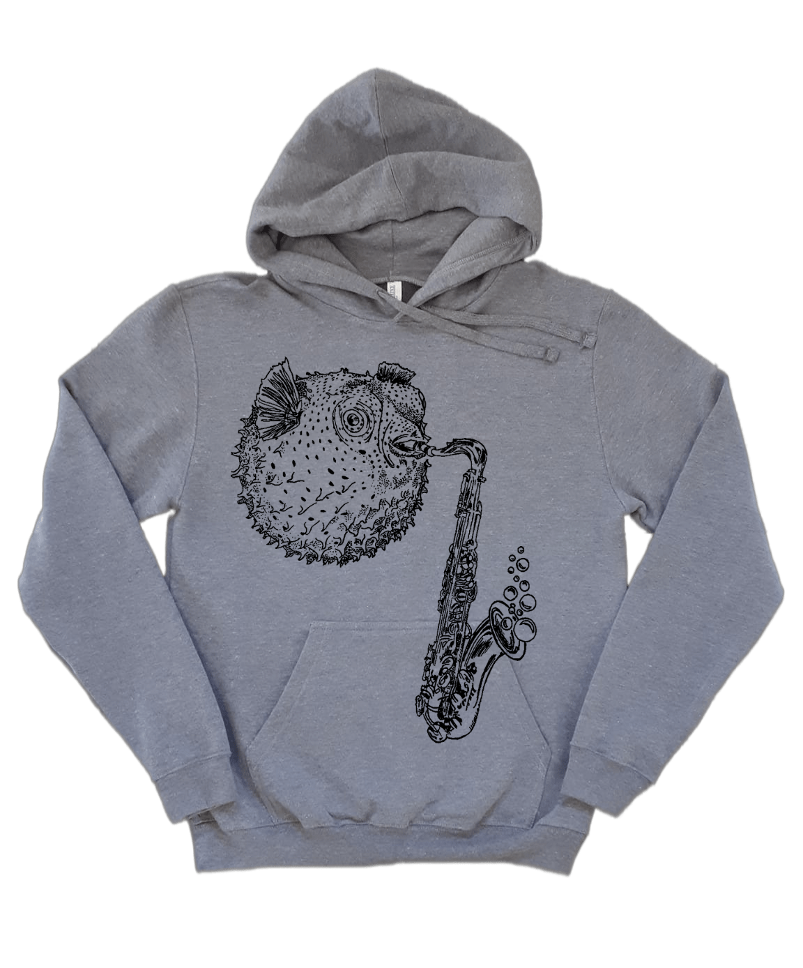 Blowfish Playing Saxophone Unisex Fleece Hoodie