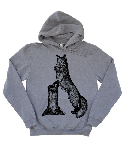 Fox in a Houndstooth Bowtie Unisex Fleece Hoodie