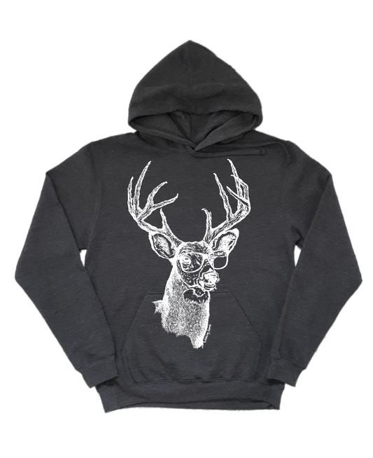 Handsome Buck with Glasses Unisex Fleece Hoodie
