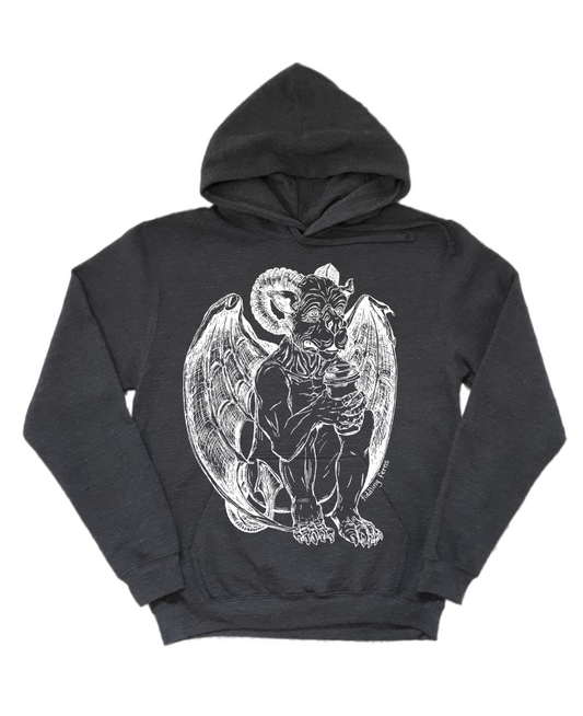 Gargoyle Drinking Coffee Unisex Fleece Hoodie